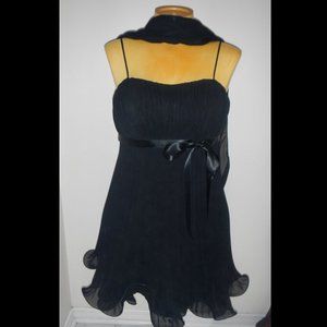 Black Ruffled Bottom Dress, XL
